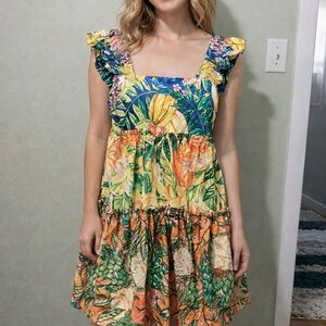 FARM Rio Multicolor Tropical Print Mini Dress